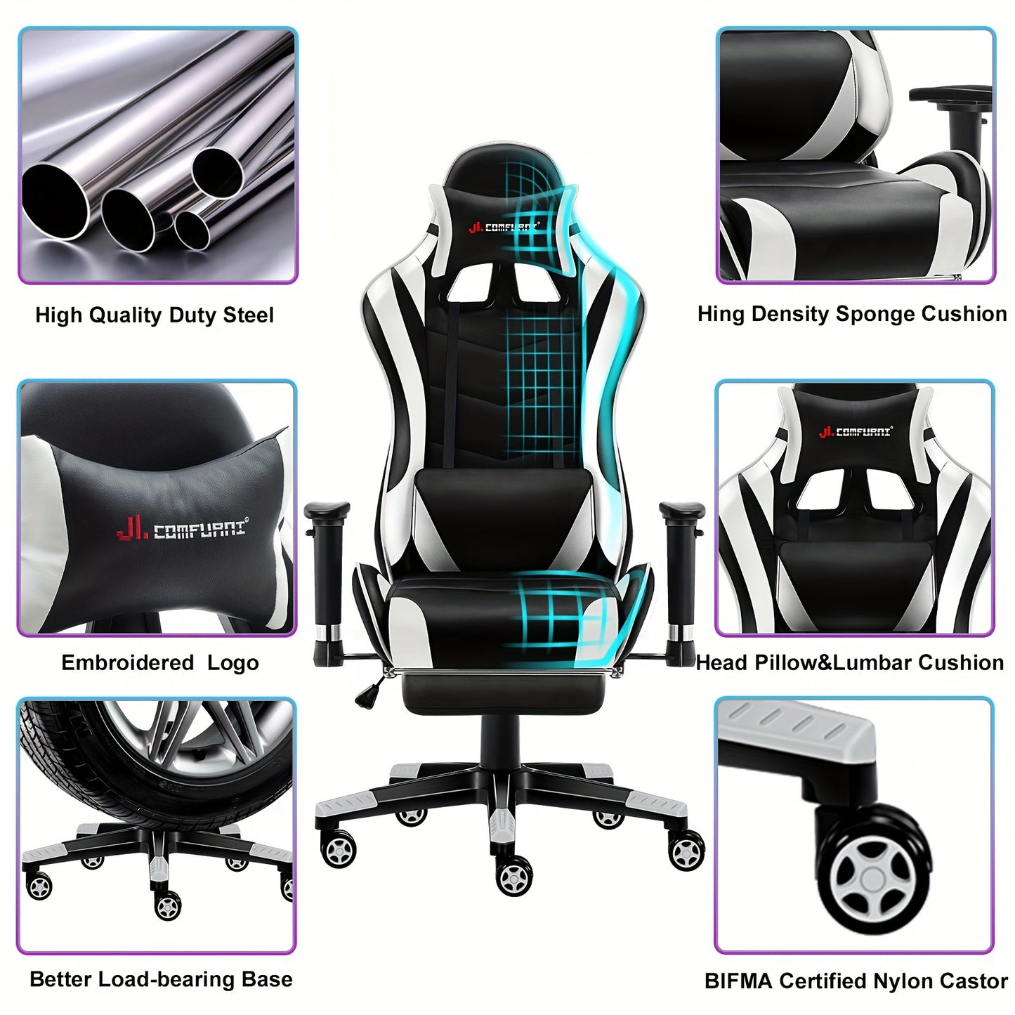 JL COMFURNI Ergonomic Gaming Chair (Multiple Colours)