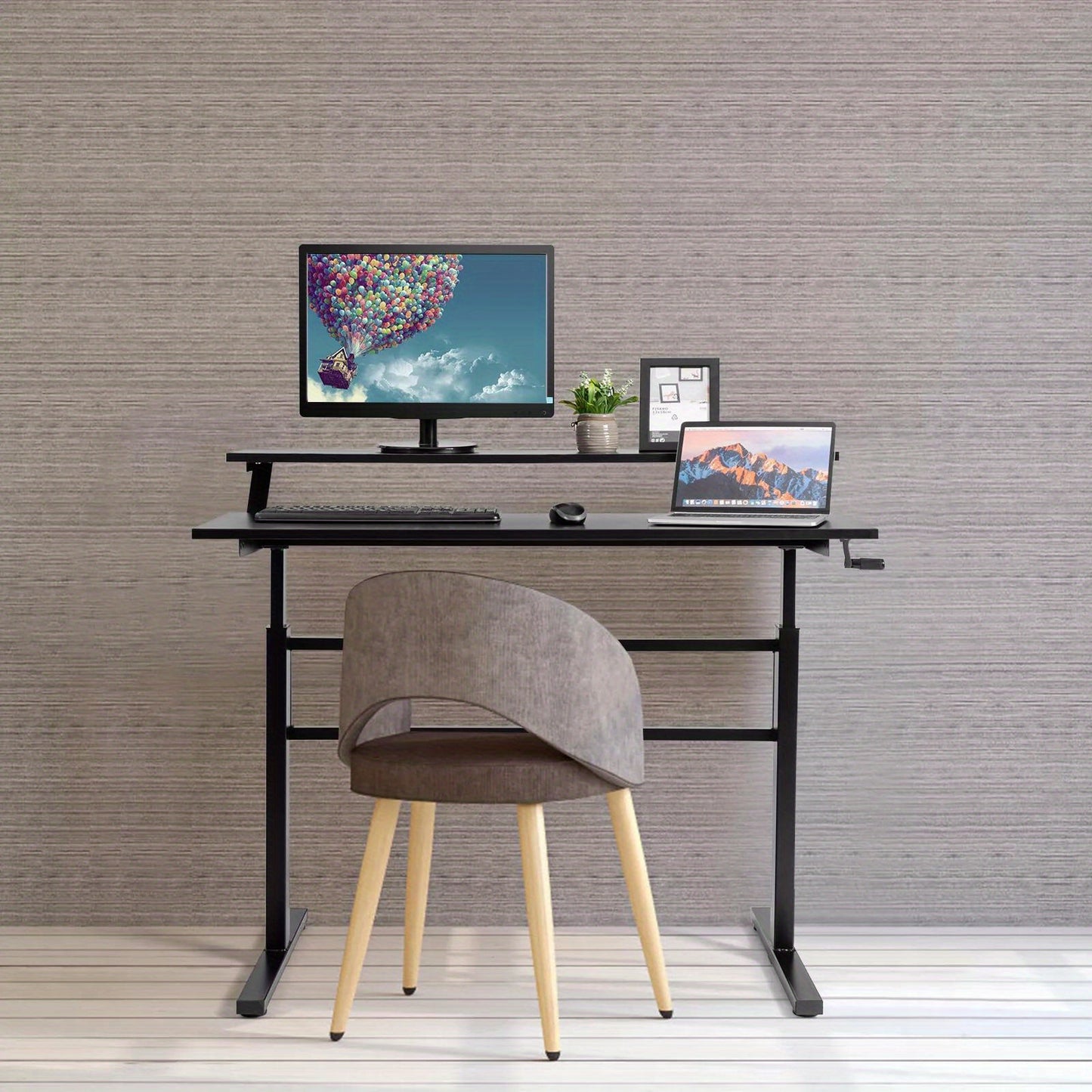 ERGOMASTER 2-Tier Standing Computer Desk Workstation
