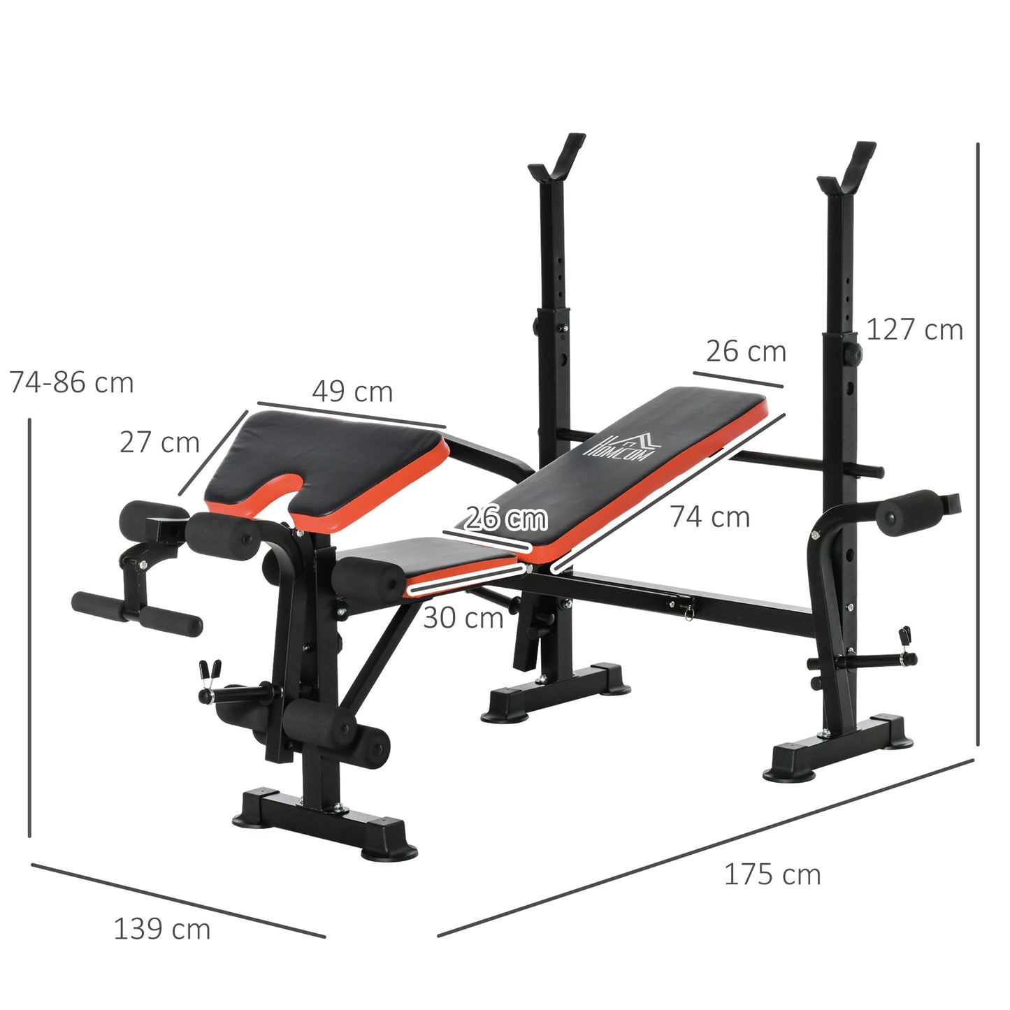 Adjustable Weight Bench With Leg Developer For Home Gym Station