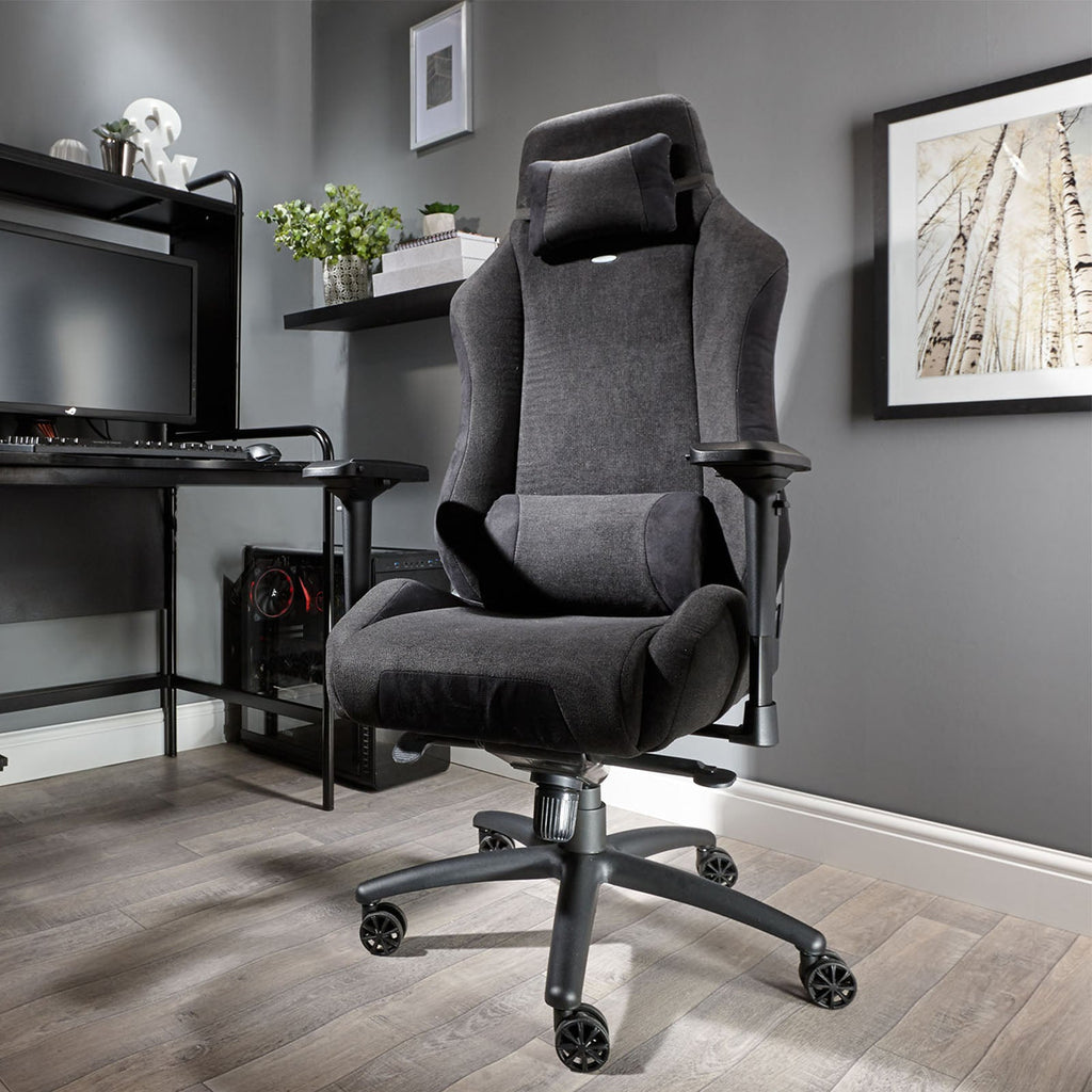 Messina Ergonomic Fabric Gaming Office Chair: Adjustable Comfort, Lumbar Support, Black
