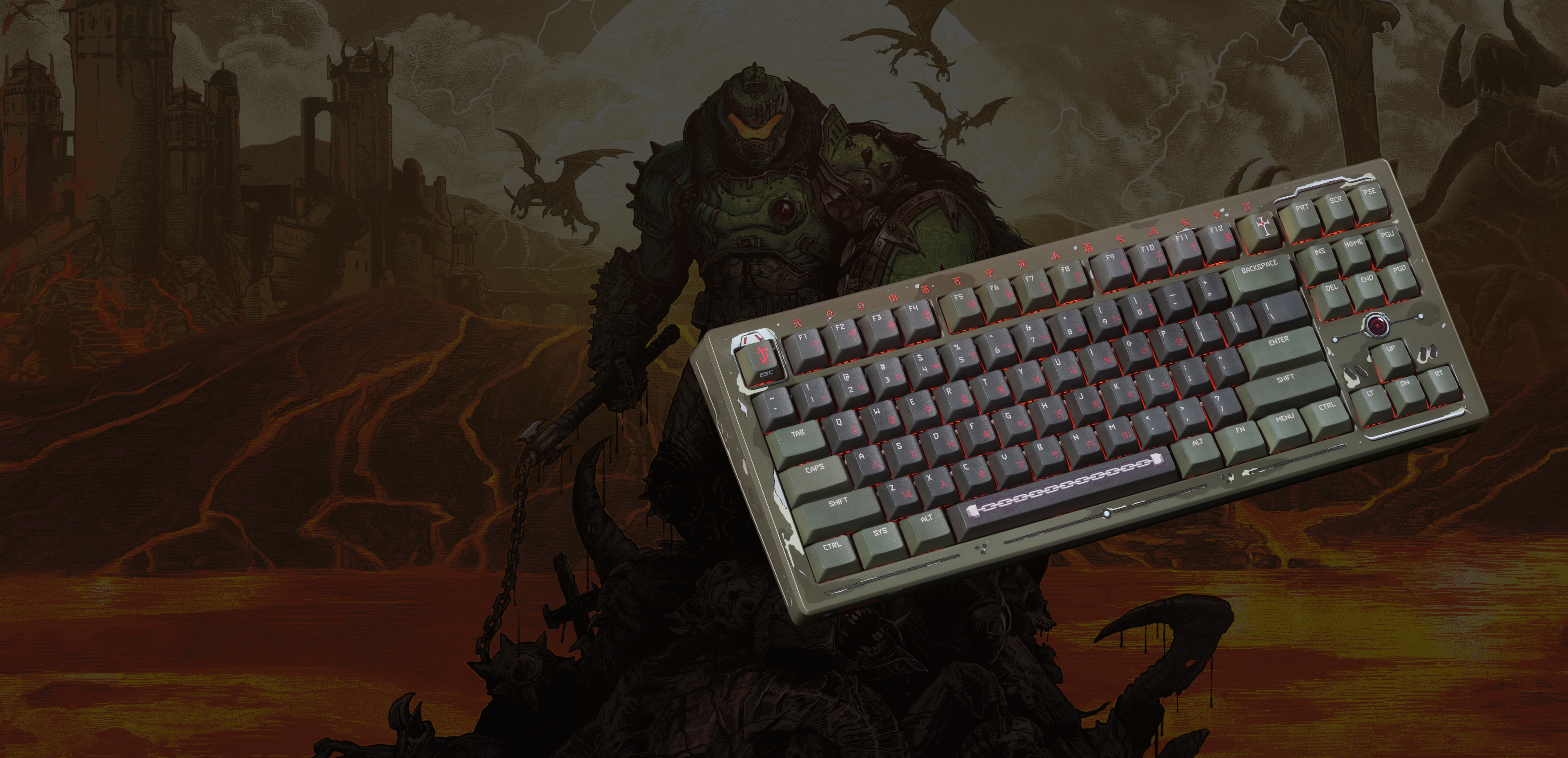 Drop + DOOM™: The Dark Ages CSTM80 Customisable TKL Gasket-Mounted Mechanical Gaming Keyboard