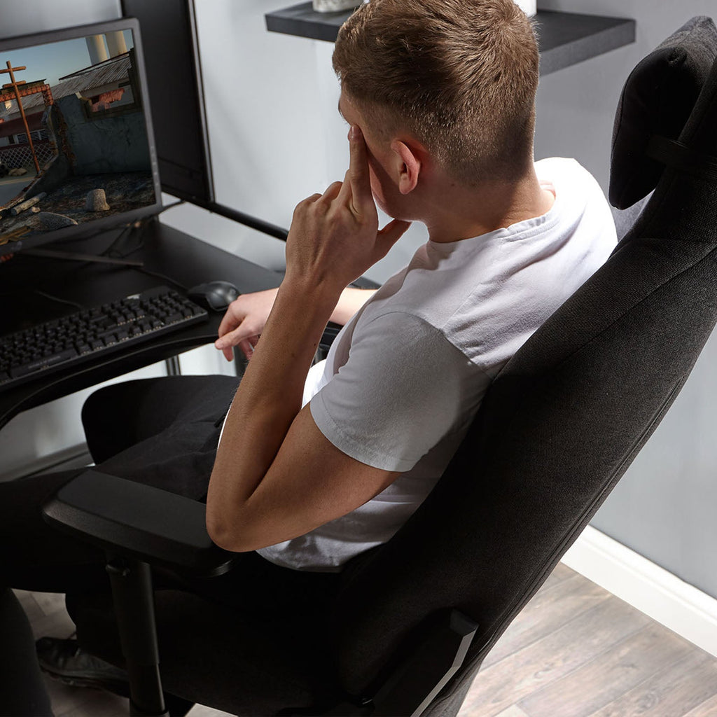 Messina Ergonomic Fabric Gaming Office Chair: Adjustable Comfort, Lumbar Support, Black