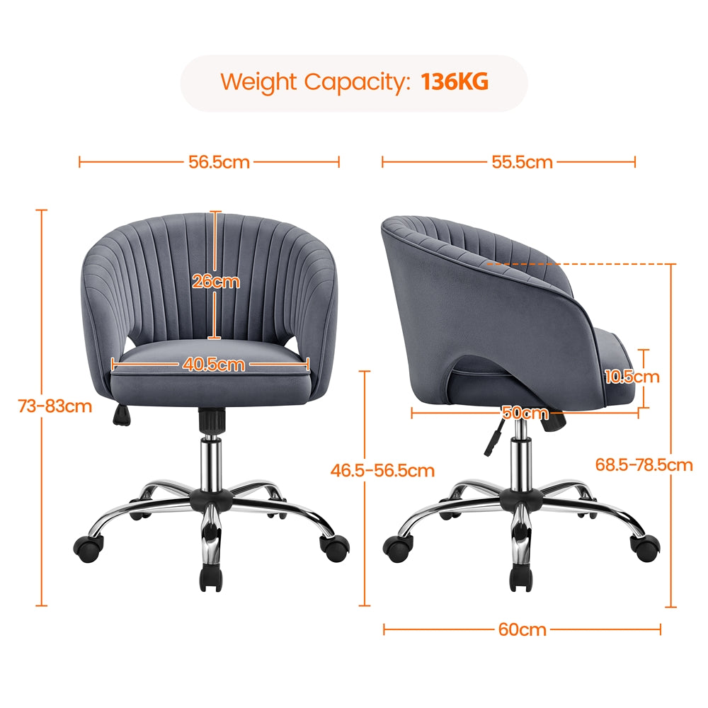 YAHEETECH Velvet Tufted Office Chair