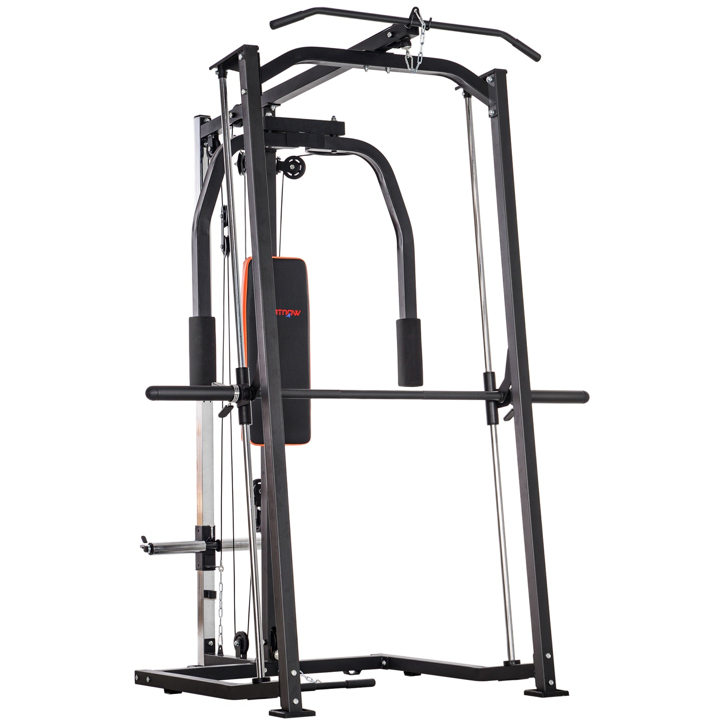 Smith 3 In 1 Power Cage With Dual Cable Pulley System Squat Rack