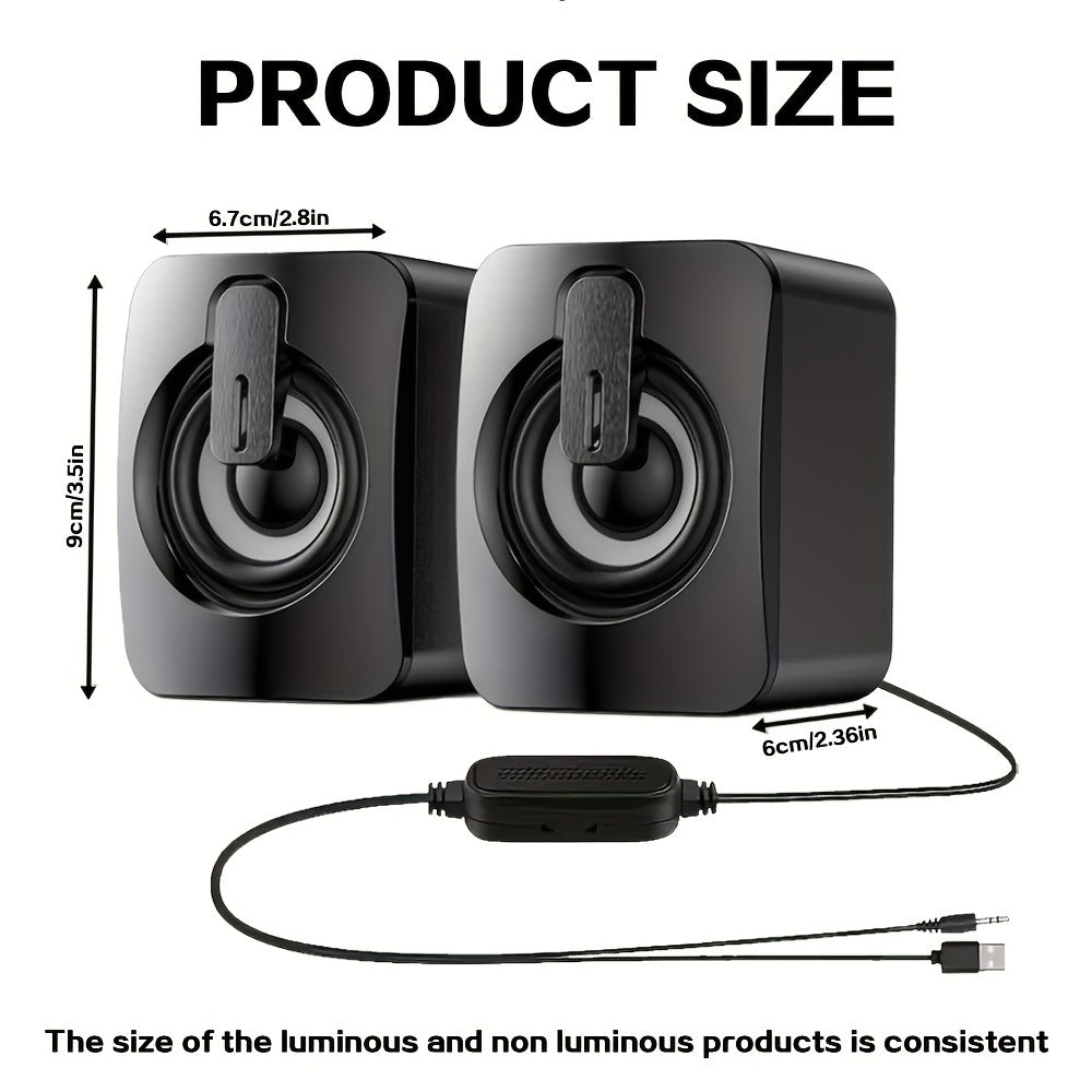 USB Wired LED Computer Speakers