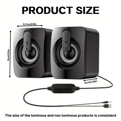 USB Wired LED Computer Speakers