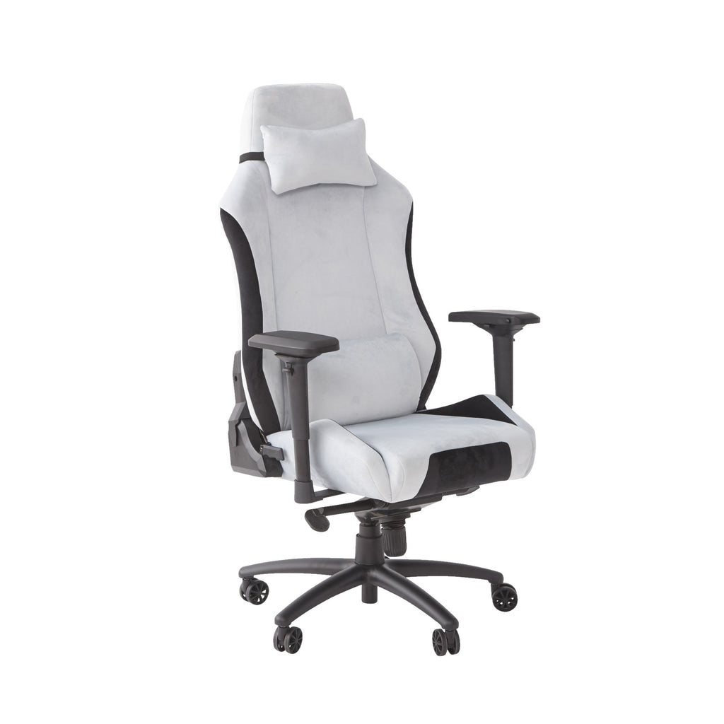 Messina Ergonomic Silver Fabric Gaming Office Chair with Adjustable Support