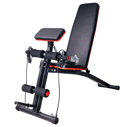 NovaFlex Foldable Adjustable Weight Bench Sit Up Ab Bench Incline Red