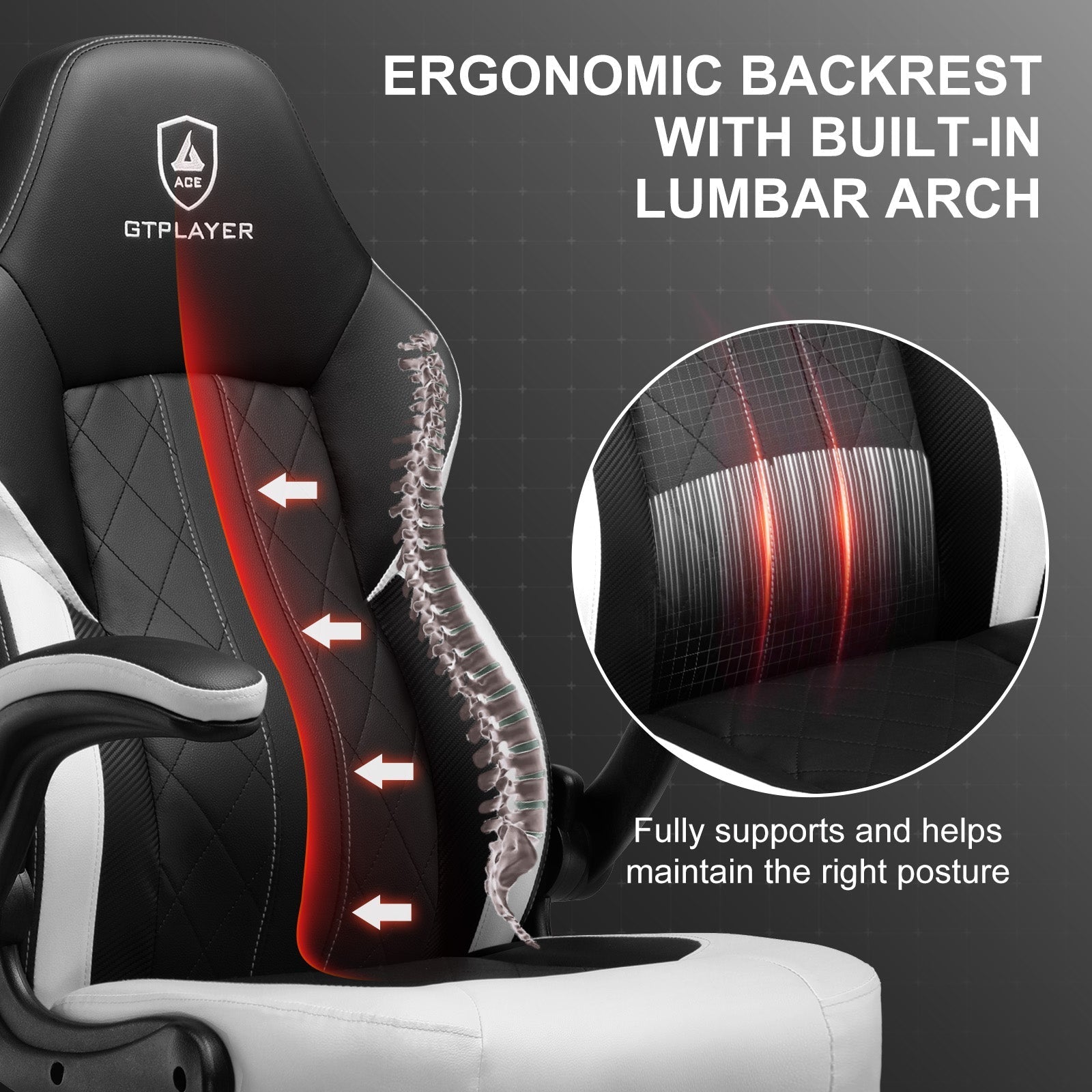 Premium Ergonomic Racing Gaming Chair with Adjustable Lumbar Support & Recline