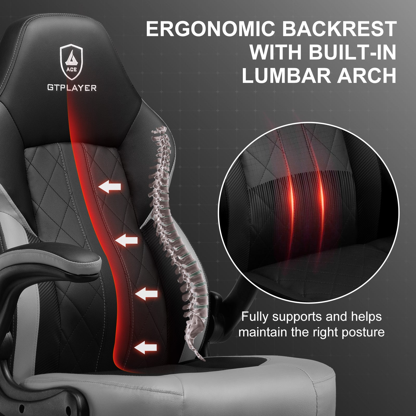 Premium Ergonomic Racing Gaming Chair with Adjustable Lumbar Support & Recline