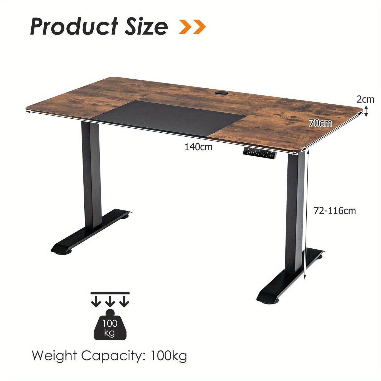 GOFLAME Adjustable Height Electric Standing Desk