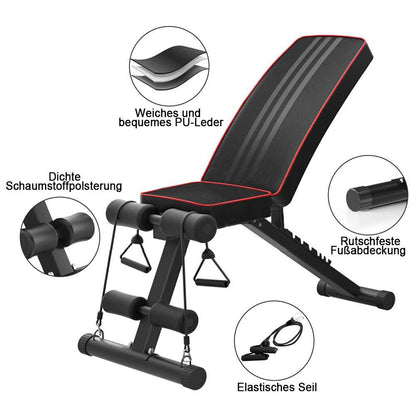 ForgeFit Black Versatile Weight Bench Foldable 7 Position Incline Heavy Duty Aluminum