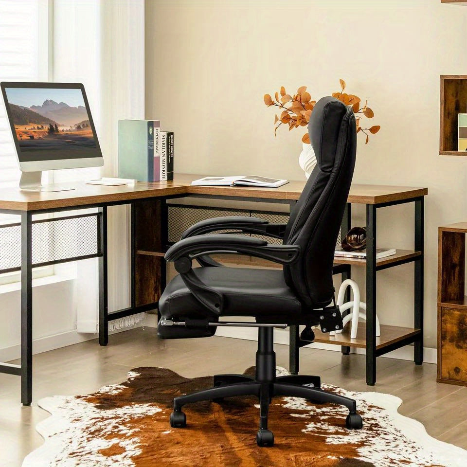 GOFLAME Executive Leather Reclining Office Chair