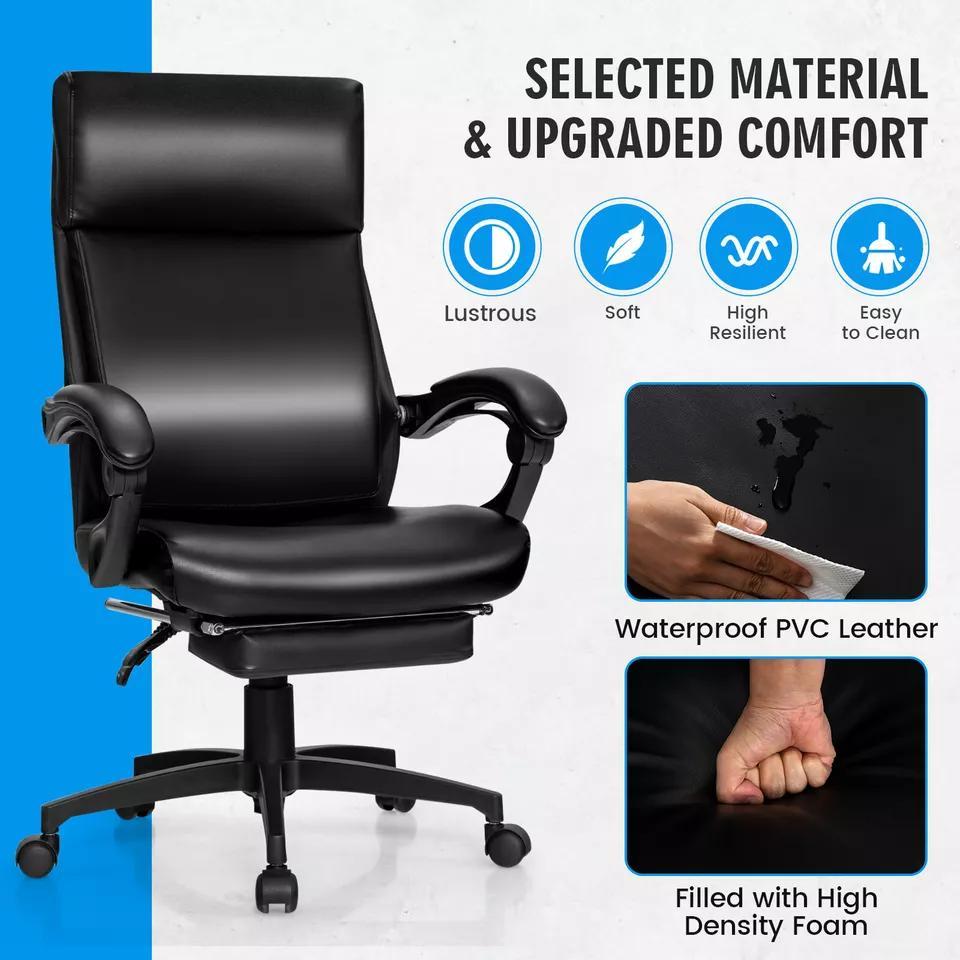 GOFLAME Executive Leather Reclining Office Chair