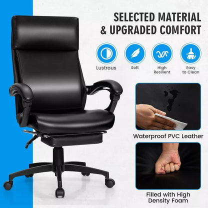 GOFLAME Executive Leather Reclining Office Chair
