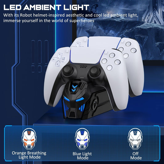 PS5 Dual Controller Fast Charge LED Helmet Dock