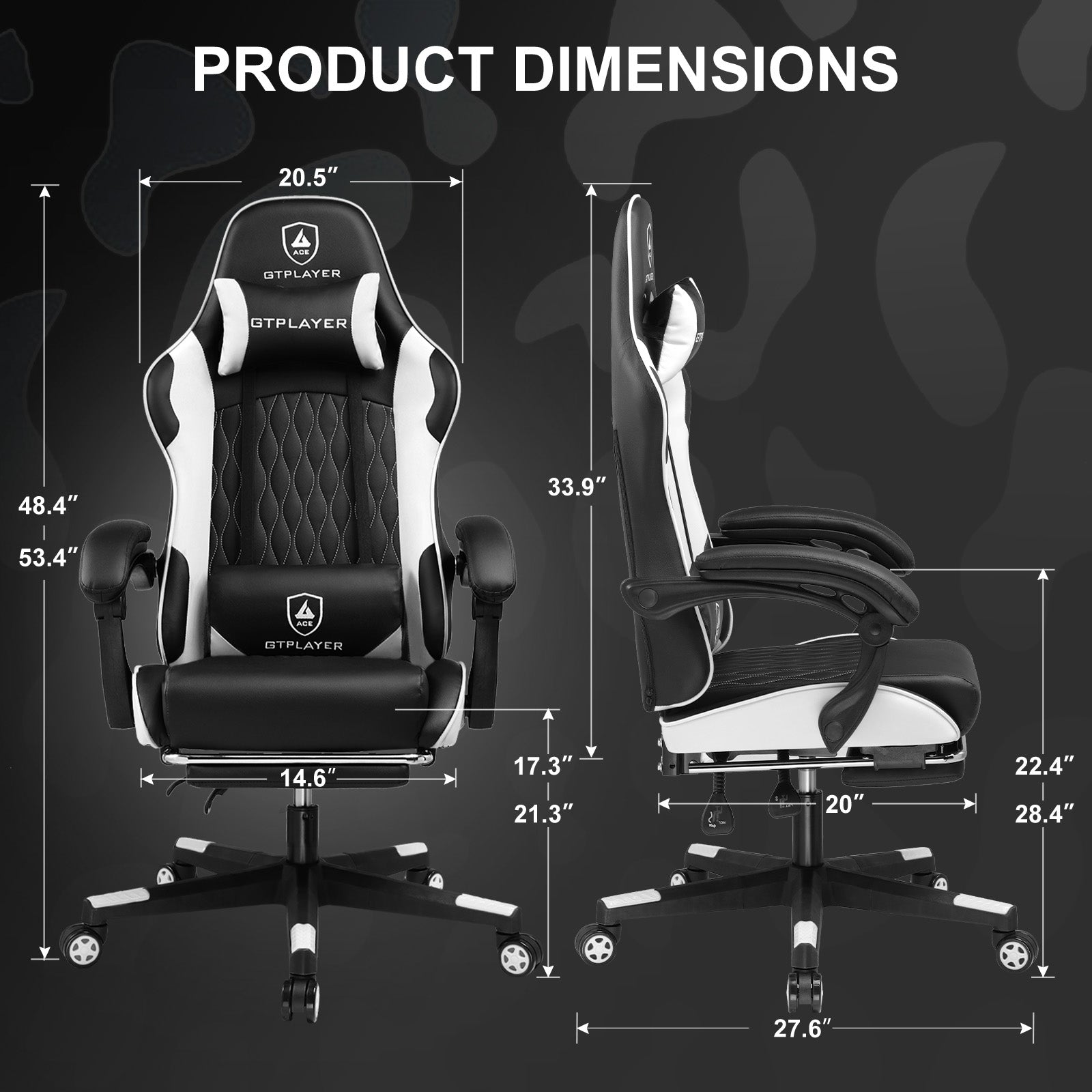 GTPLAYER GTP900 Ergonomic Adjustable Footrest for Gaming & Office Comfort Support