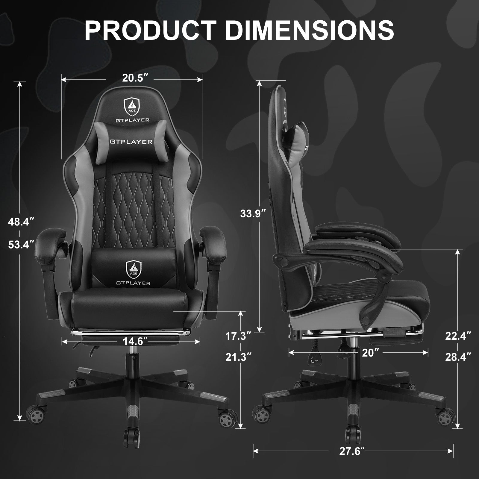 GTPLAYER GTP900 Ergonomic Adjustable Footrest for Gaming & Office Comfort Support