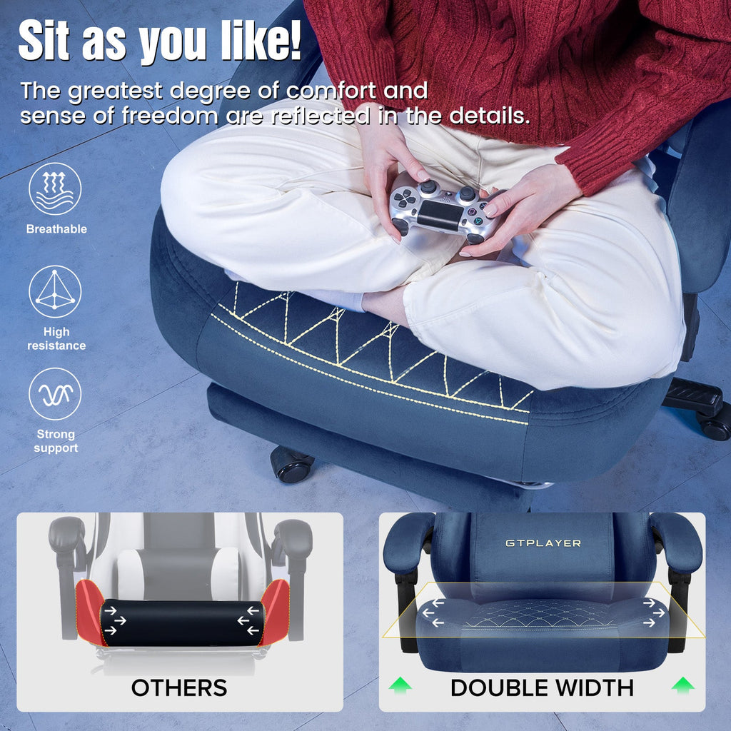 GTPLAYER GT830 Fabric Ergonomic Gaming Chair with Adjustable Lumbar Support