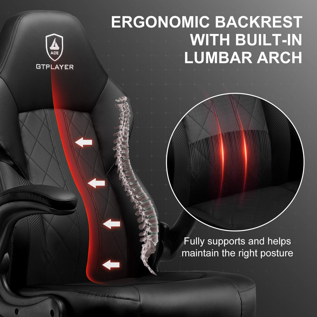 Premium Ergonomic Racing Gaming Chair with Adjustable Lumbar Support & Recline