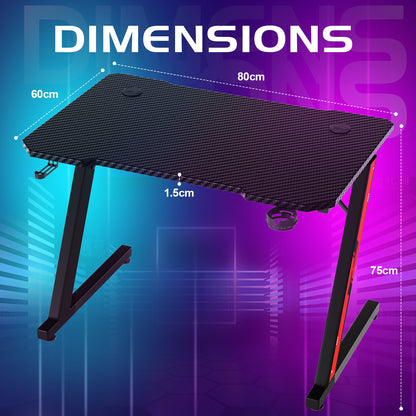 DEVOKO Z-Shaped Gaming Desk