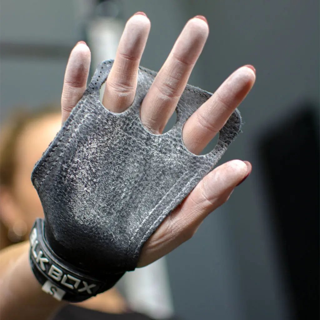 BLK BOX 3 Hole Leather Hand Grips for CrossFit Gym Training