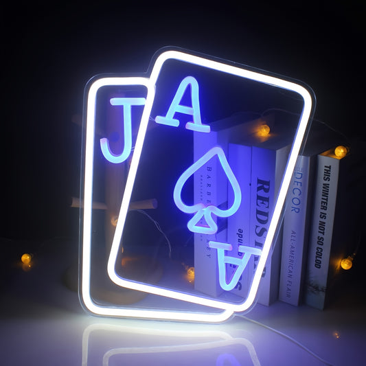 Ace/Jack Cards Neon Sign