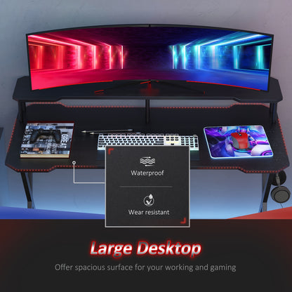 Gaming Desk Workstation With Headphone Hook