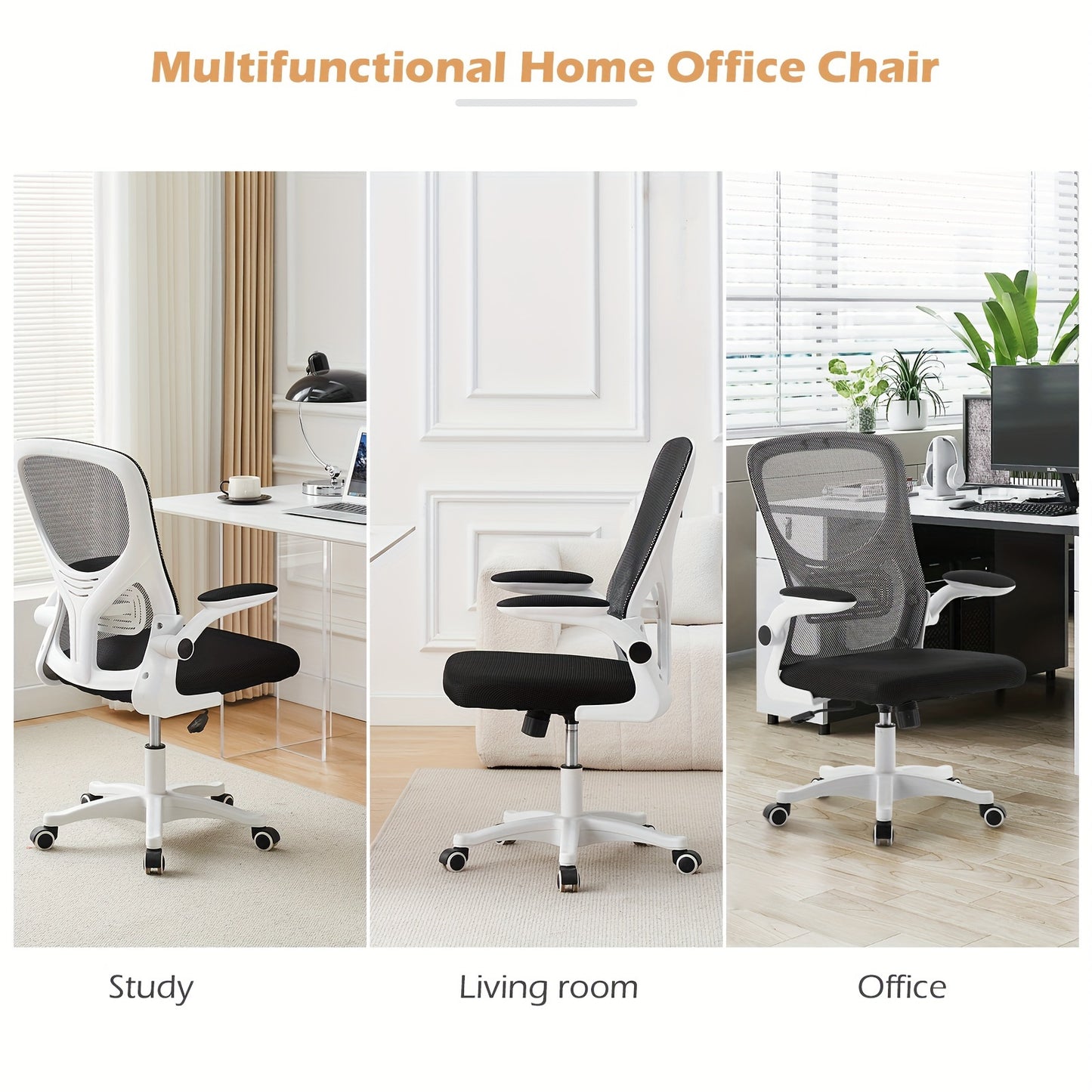 CLIPOP Office Chair with Adjustable Lumbar Support and Armrests