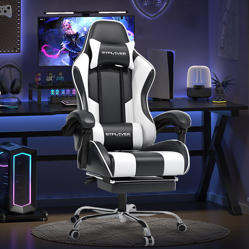 GT800A Ergonomic Gaming Chair with Massage Lumbar and Adjustable Recline