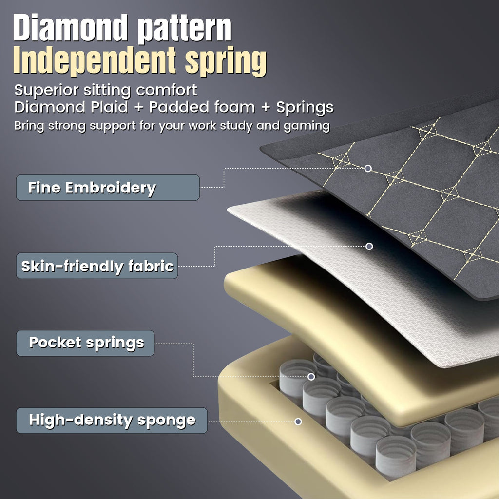 GTPLAYER GT830 Fabric Ergonomic Gaming Chair with Adjustable Lumbar Support