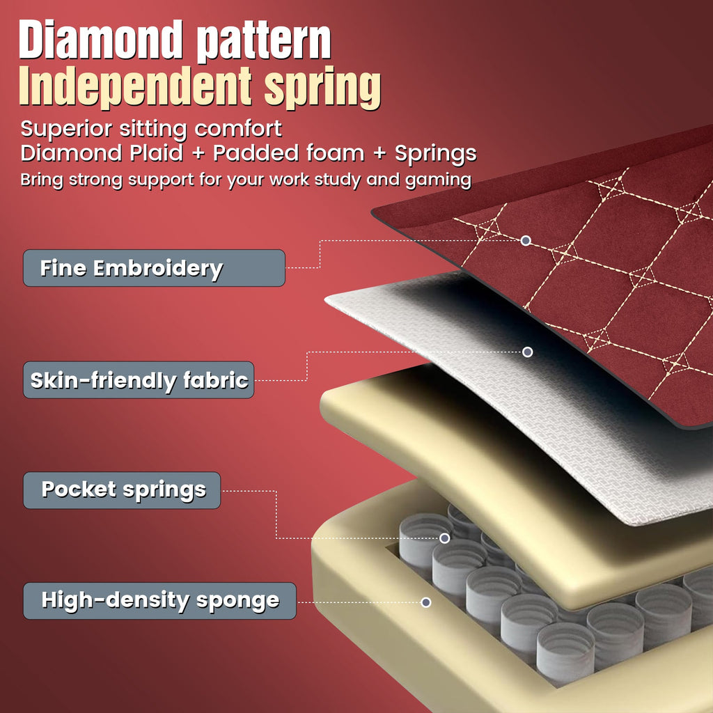 GTPLAYER GT830 Fabric Ergonomic Gaming Chair with Adjustable Lumbar Support