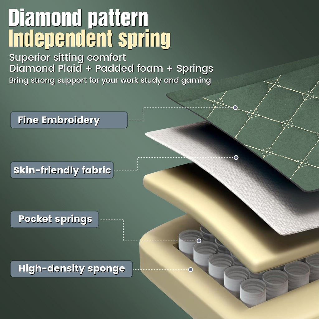 GTPLAYER GT830 Fabric Ergonomic Gaming Chair with Adjustable Lumbar Support