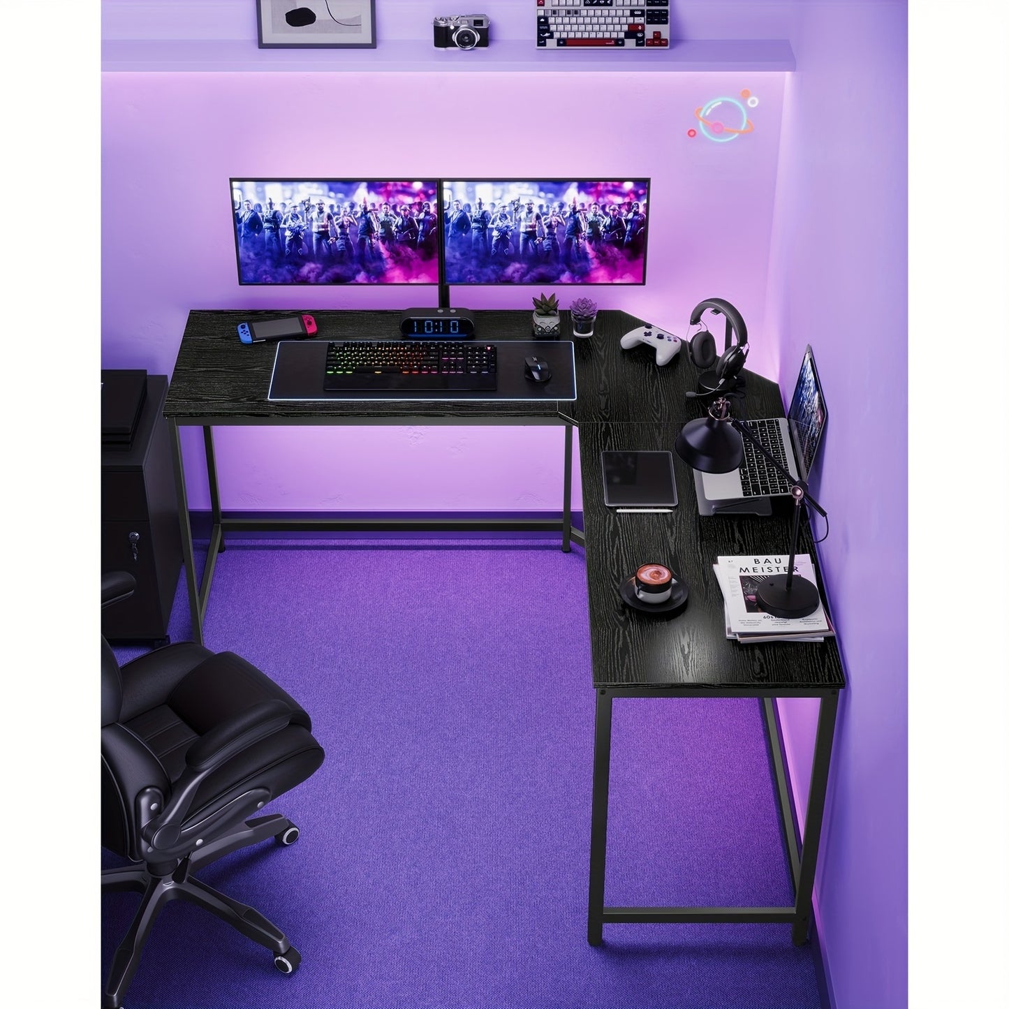 VASAGLE L-Shaped Desk Gaming Desk