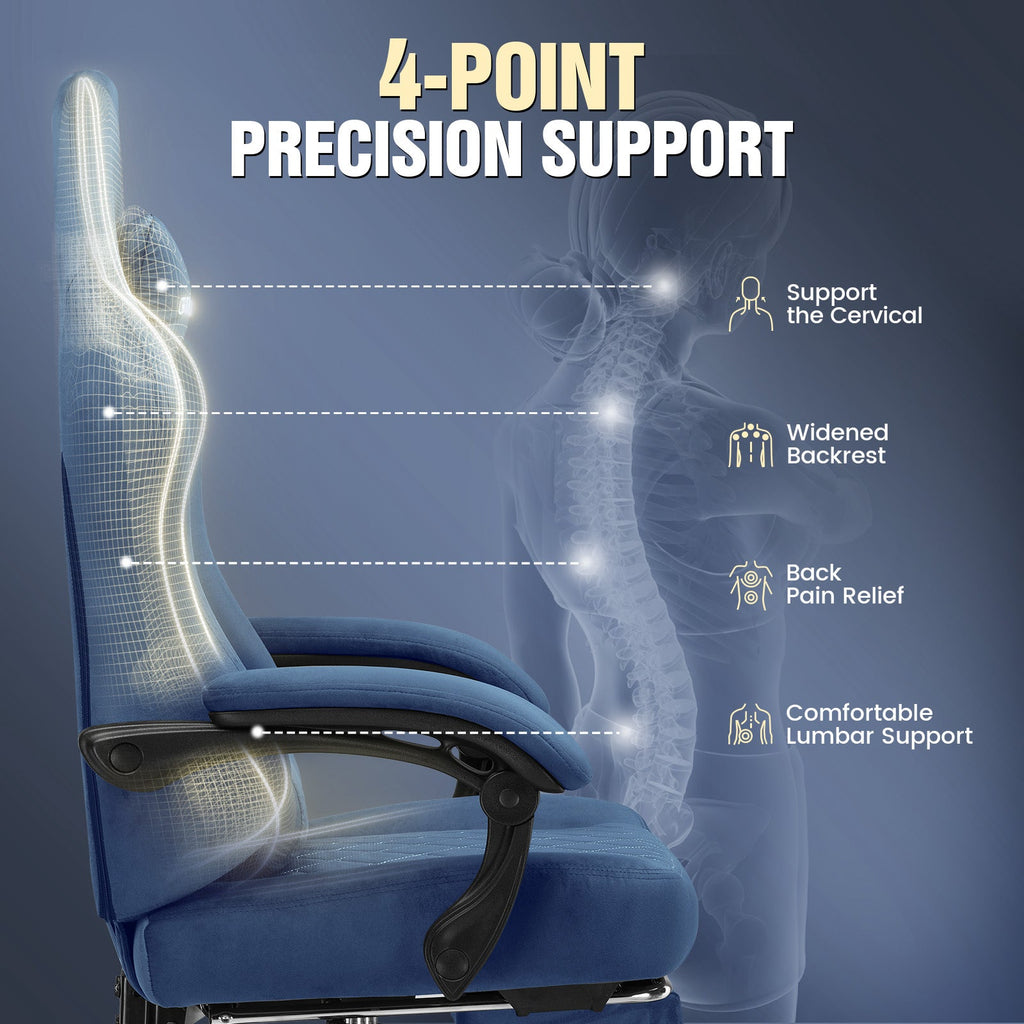 GTPLAYER GT830 Fabric Ergonomic Gaming Chair with Adjustable Lumbar Support