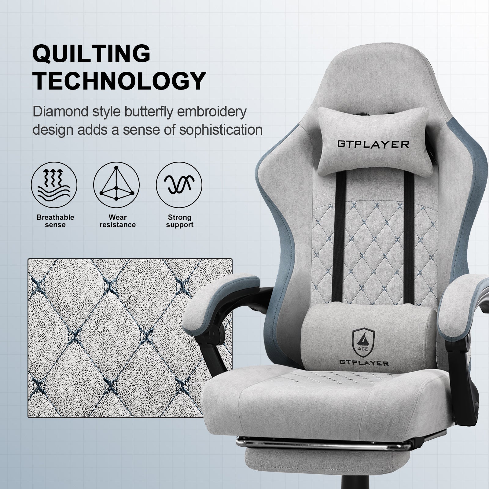 Ergonomic Reinforced Independent Pocket Spring Footrest - Adjustable Gaming Office Support