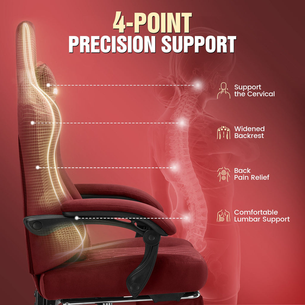 GTPLAYER GT830 Fabric Ergonomic Gaming Chair with Adjustable Lumbar Support
