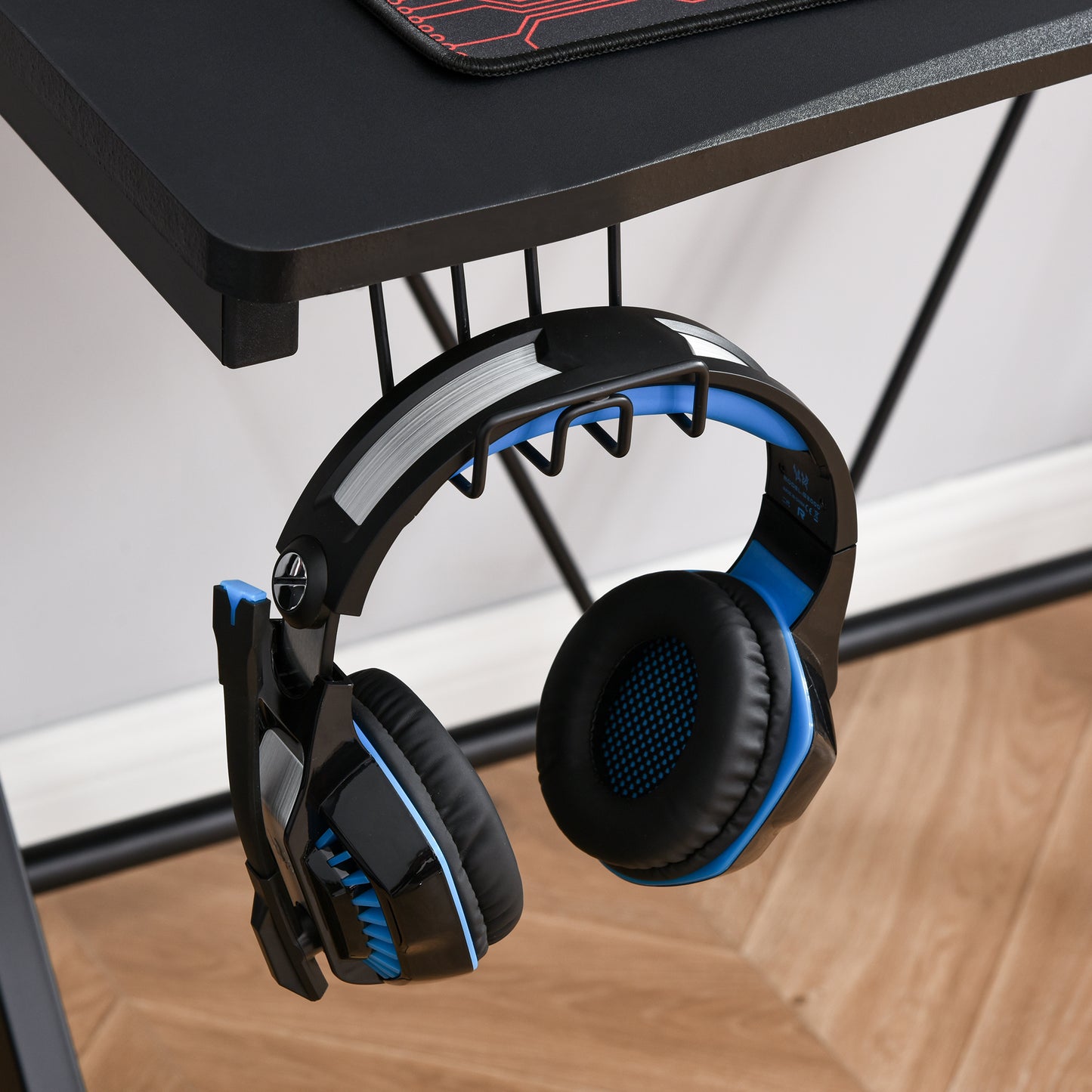 HOMCOM Gaming Desk with Cup Holder &  Headphone Hook