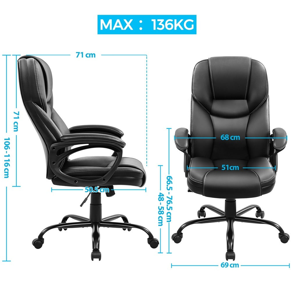 YAHEETECH Executive Faux Leather Swivel Office Chair
