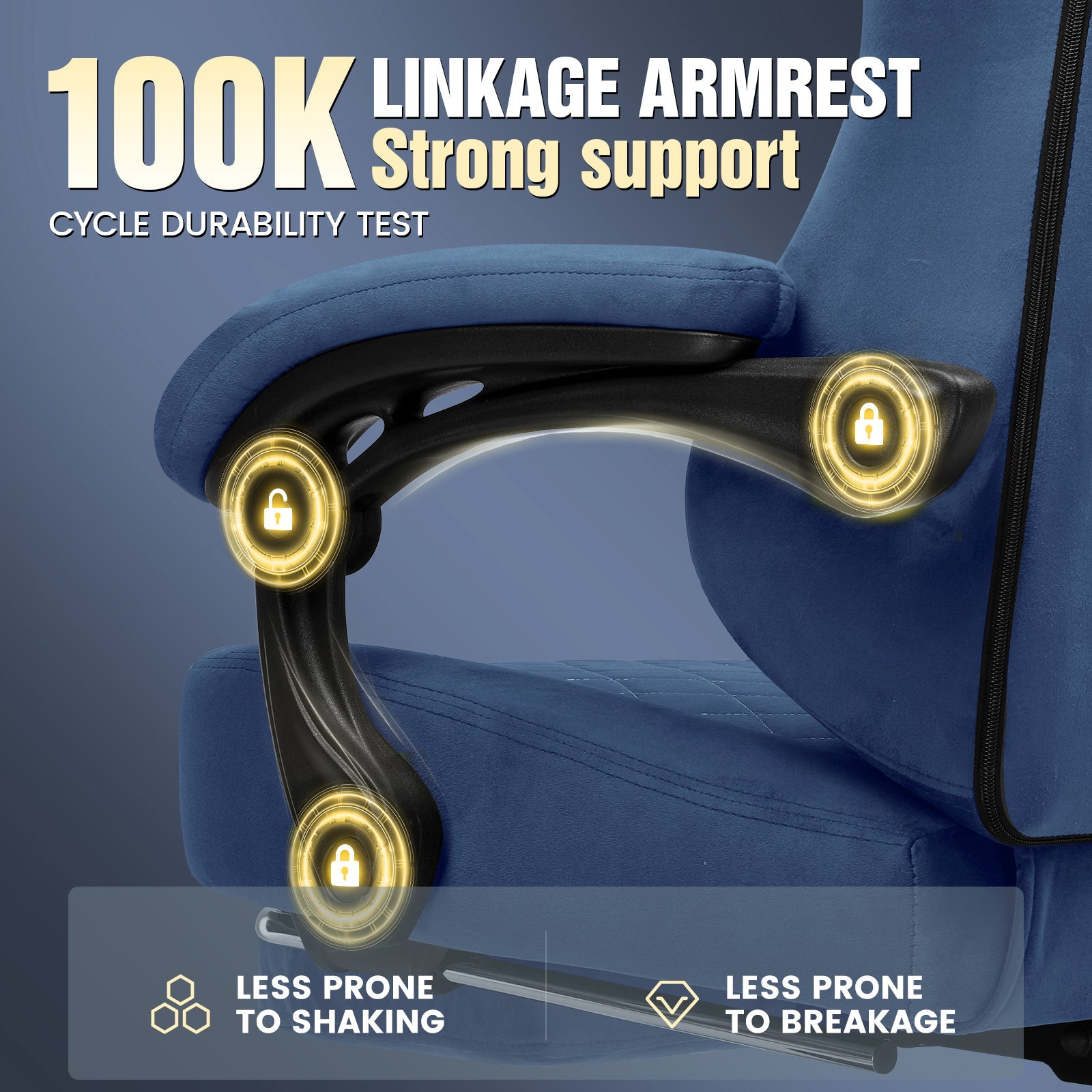 GTPLAYER GT830 Fabric Ergonomic Gaming Chair with Adjustable Lumbar Support