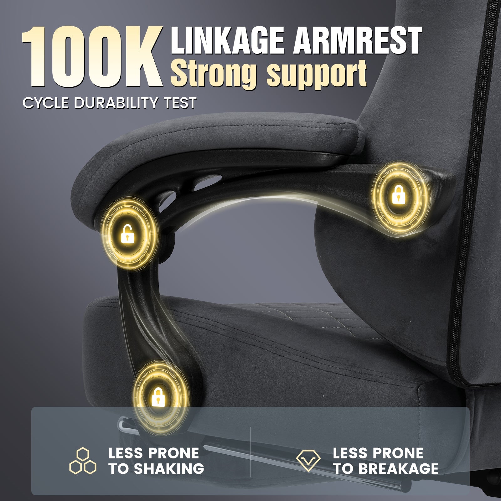 GTPLAYER GT830 Fabric Ergonomic Gaming Chair with Adjustable Lumbar Support