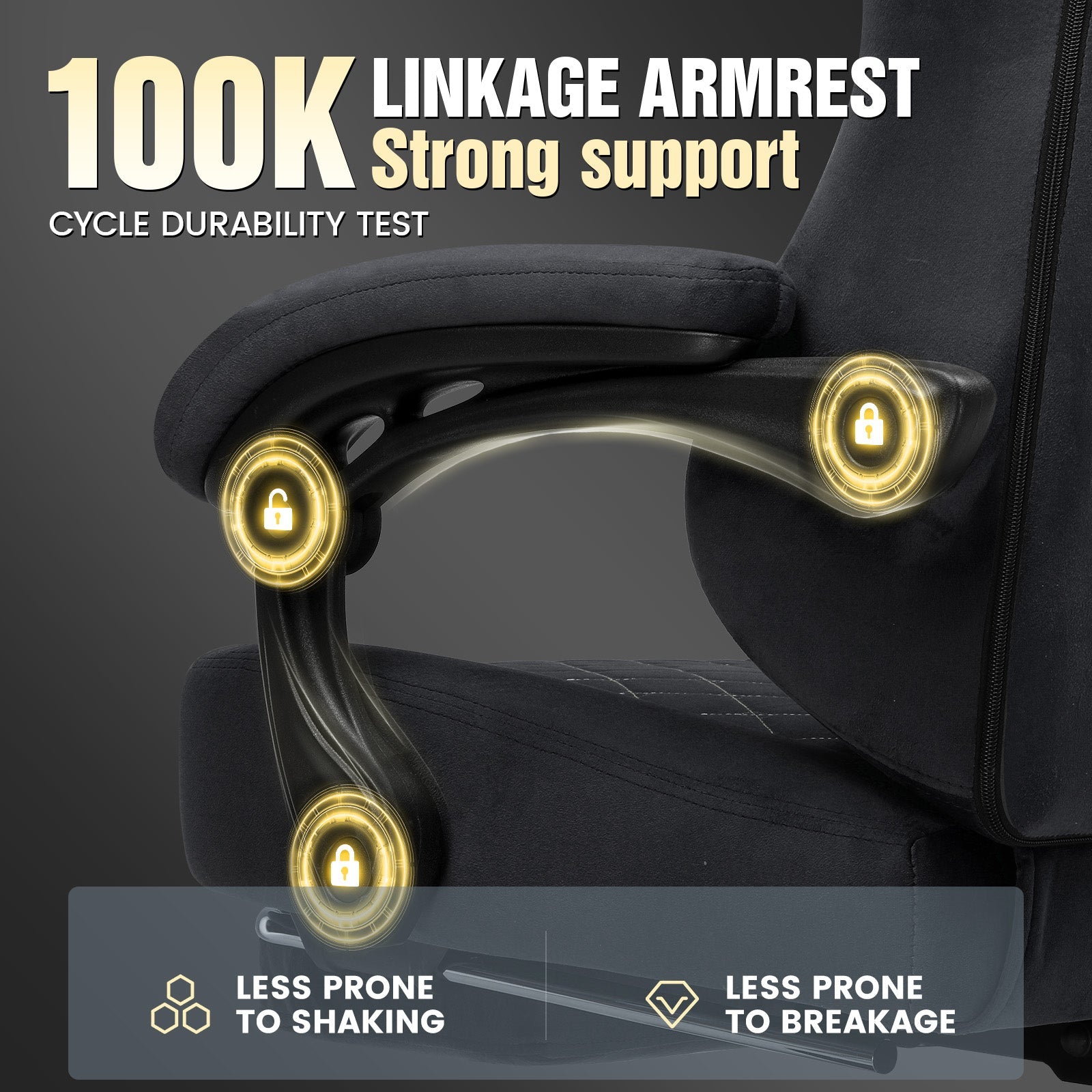 GTPLAYER GT830 Fabric Ergonomic Gaming Chair with Adjustable Lumbar Support