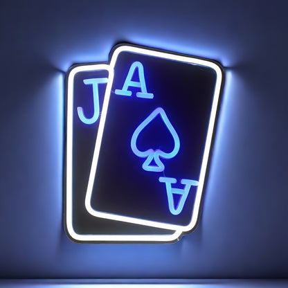Ace/Jack Cards Neon Sign