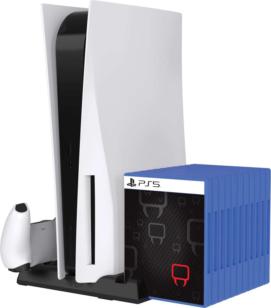 Venom PS5 Vertical Console Stand with DualSense Charging, Cooling Fans, Media Storage