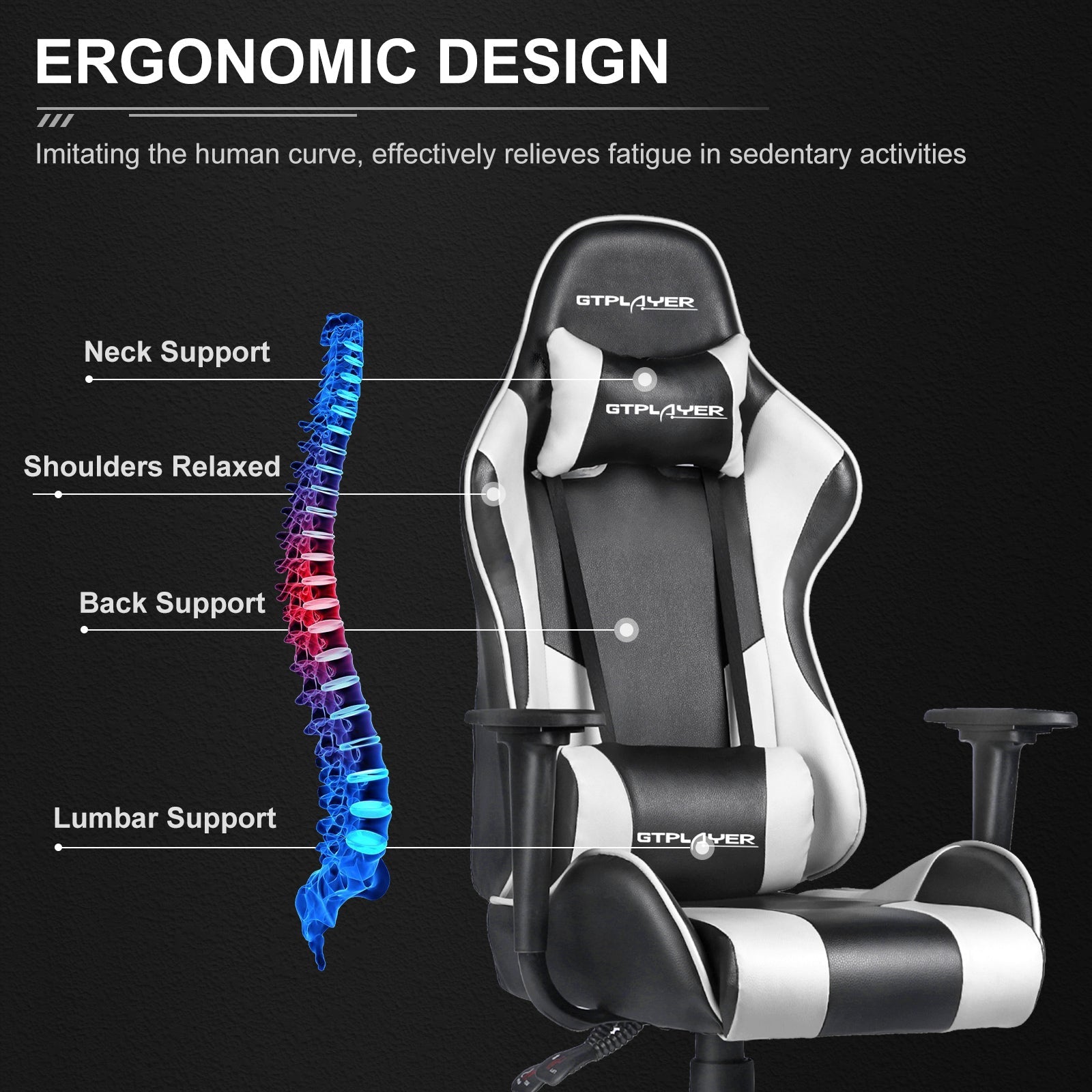 GTPLAYER PRO SERIES GT67 Ergonomic High-Back Reclining Gaming Chair