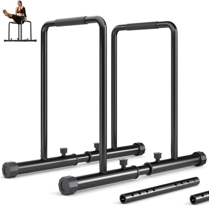 Elite Adjustable Dip Bars Station 500lb Capacity 35 to 41in Home Gym
