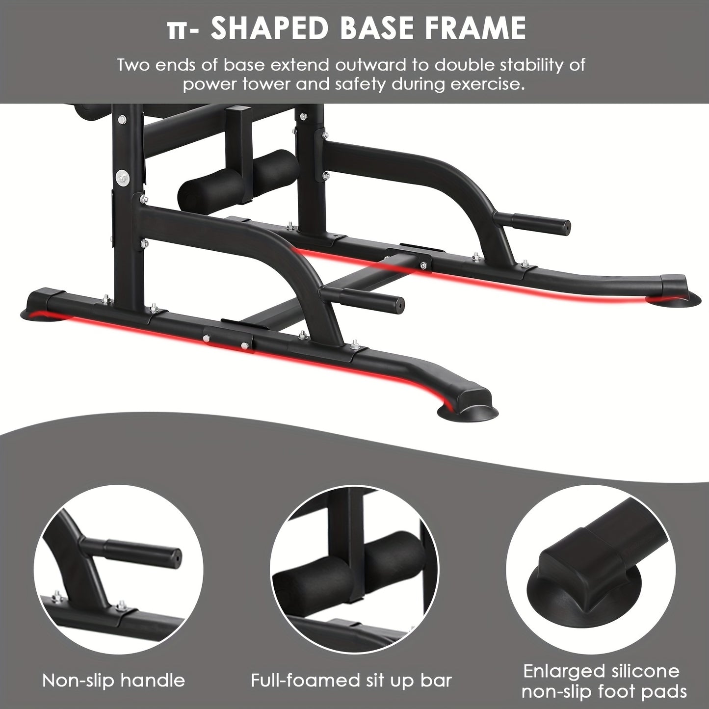 LIFERUN Foldable Dip Station With Bench And Pull Up Bar Home Gym