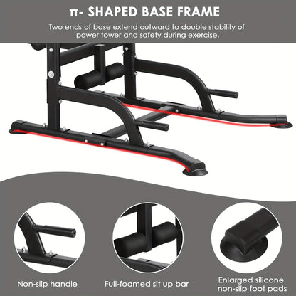 LIFERUN Foldable Dip Station With Bench And Pull Up Bar Home Gym