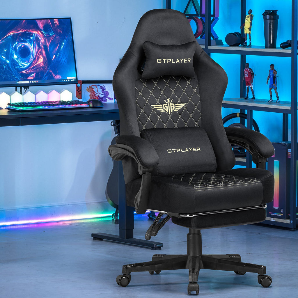 GTPLAYER GT830 Fabric Ergonomic Gaming Chair with Adjustable Lumbar Support