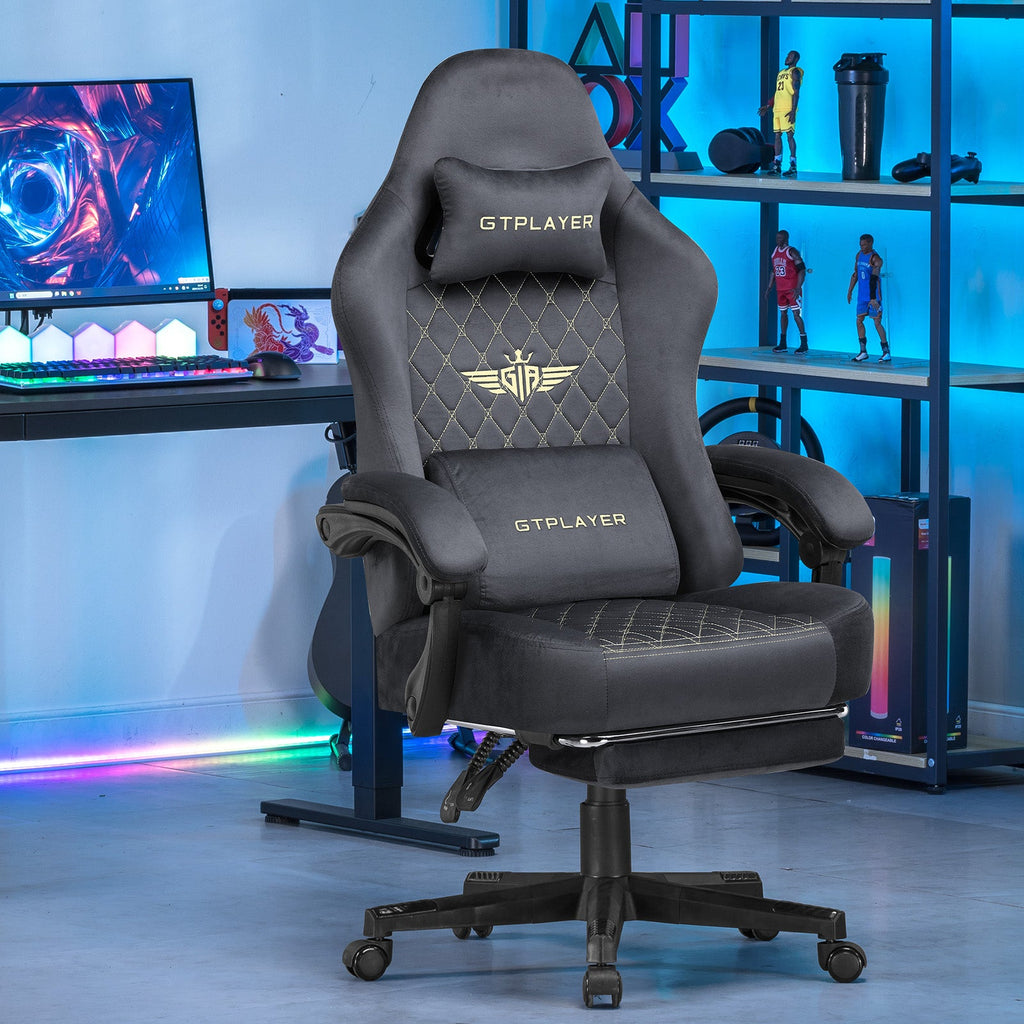 GTPLAYER GT830 Fabric Ergonomic Gaming Chair with Adjustable Lumbar Support